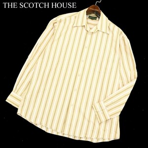 THE SCOTCH HOUSE スコッチハウス 通年 ロゴ刺繍★ ストライプ 長袖 シャツ Sz.L　メンズ　A2T10393_9#C