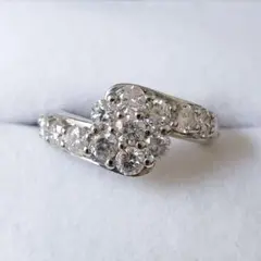 ダイヤモンド フラワー リング Pt900 2.00ct 6.4g