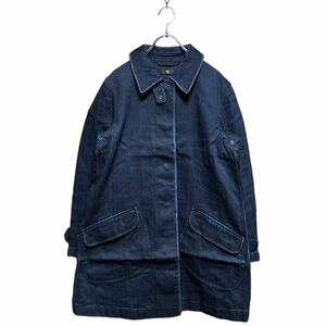 ●洗濯プレス済み● UNIQLO ユニクロ +J プラスジェイ スタンドカラー デニムコート ステンカラーコート sizeM 【1629】