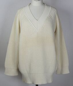 ISSEY MIYAKE イッセイミヤケ ざっくり コットン Vネック ニット セーター M 筆タグ 80S b6775