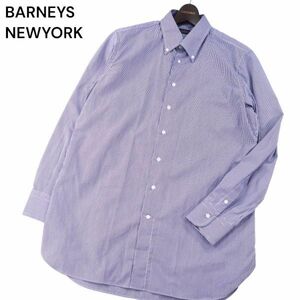 美品★ BARNEYS NEWYORK バーニーズ ニューヨーク ボタンダウン★ 長袖 ギンガム チェック シャツ Sz.43/89　メンズ 日本製　I4T01024_3#C