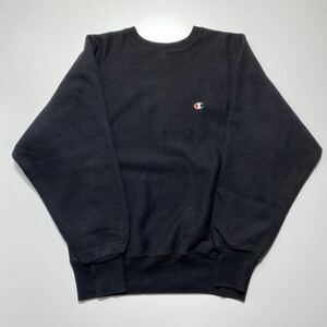 【L】90s Champion Reverse Weave Sweat Black 90年代 チャンピオン リバースウィーブ スウェット ブラック USA製 刺繍タグ 目付き G2204