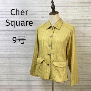 Cher Square☆ブルゾン【9号】ドット 薄手 辛子色