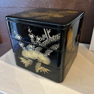 お重 松竹梅 和食器 三段重箱 漆器 漆芸 