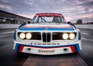 BMW 3.0 CSL (Group 2) E9 レースカー 1975年 絵画風 壁紙ポスター A2版 594×420mm はがせるシール式 010A2