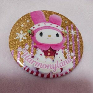 マイメロディ My Melody ハーモニーランド限定 缶バッジ クリスマス ゴールド Sanrio サンリオ キャラクター