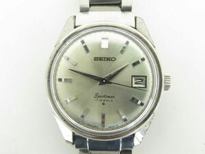 SEIKO セイコー　スポーツマン　メンズ腕時計　自動巻き　6602-9981　シルバー文字盤　お洒落な　シルバーカラー　I03