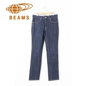 A3698/美品 春夏 BEAMS HEART ビームスハート コットン ストレッチ ストレート テーパード スリム デニムパンツ M 紺 インディゴ/メンズ