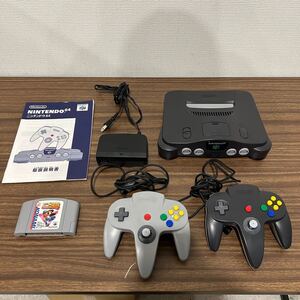 OYF350 Nintendo 任天堂 64 本体 ニンテンドー64 NUS-001 専用コントローラー ゲーム機 ソフト付き パワプロ4 通電のみ確認