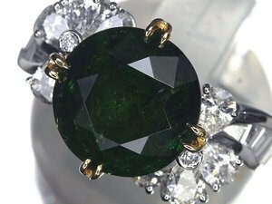 1VML9611SS【売り切り】新品【RK宝石】天然デマントイドガーネット 特大4.65ct 極上ダイヤモンド 1.4ct Pt900 K18 超高級リング ダイヤ