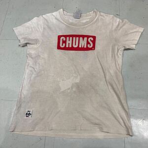 y162 CHUMS チャムス Tシャツ 色抜き デザイン アウトドア アメカジ ストリート 古着