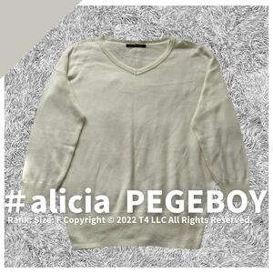 alicia PAGEBOY ニット セーター アイボリー ホワイトニットセーター 厚みなし 薄手 重ね着 2237