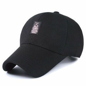 キャップ メンズ 帽子 野球帽UVカット99％・UPF50+紫外線対策日焼け防止 小顔効果 カジュアル おしゃれ 調整可能-ブラック