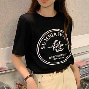 トップス Tシャツ レディース 韓国 デザイン ゆったり フリー ホワイト