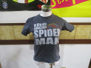 the AMAZING SPIDER MAN スパイダーマン Tシャツ マーベルコミックタグ 2005 コピーガード 140サイズ ネイビーカラー 中国製 ビンテージ