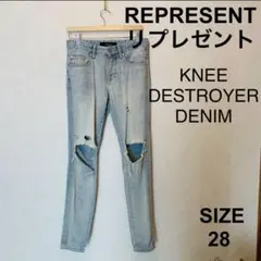 REPRESENTリプレゼントニーデストロイヤーデニムパンツ　クラッシュ加工28