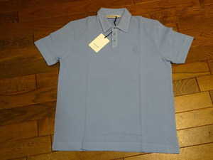 安い！新品　送料無料　イタリア　ウール＆コーの半袖のポロシャツ　サックス　S