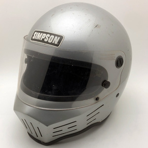 送料無料 純正シールド付 SIMPSON M32 SILVER 61cm/シンプソン銀シルバービンテージヘルメットsuper bandit9スーパーバンディット13m30m61