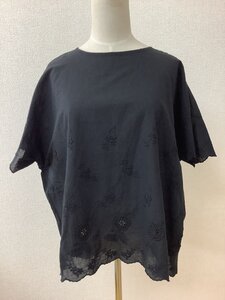 SM2 刺繍入りコットンブラウス 黒 サイズF