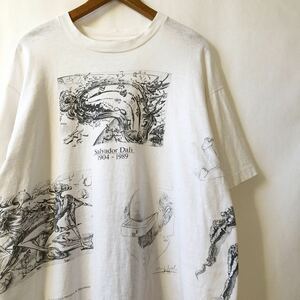 80s 90s Salvador Dali マルチプリント Tシャツ XL位 ビンテージ 80年代 90年代 サルバドール ダリ アート オリジナル ヴィンテージ