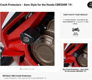 40%OFF★R&G Aero クラッシュプロテクター エンジンガード レーシングスライダー CBR400R CBR500R 2019 2023 HONDA ホンダ CP0463WH