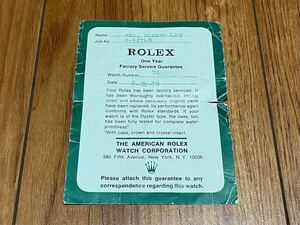 希少 ROLEX 70 serial 1970年 サービスギャランティ ロレックス 70番台 1948年 保証書 海外