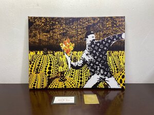 DEATH NYC 額付き 世界限定100枚 アートポスター バンクシー Flower Thrower かぼちゃ 草間彌生 現代アート 布製