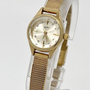 腕時計 レディース agete クォーツ quartz ストーン 石付き ゴールド 金 GOLD カットガラス アガット Watch Y2155