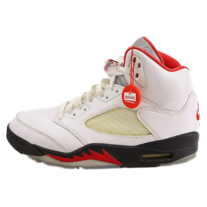 NIKE ナイキ AIR JORDAN 5 RETRO FIRE RED エアジョーダン5 ファイアレッド ハイカットスニーカー ホワイト /レッド US9/27.0cm DA1911-102