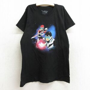 古着 半袖 Tシャツ キッズ ボーイズ 子供服 アニメ ボルトロン コットン クルーネック 黒 ブラック 24jul24