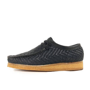 美品 Clarks クラークス サイズ:UK9 日本未発売 ラフィア ワラビー ブーツ Wallabee Boot Natural Raffia ブラック 黒 シューズ 靴