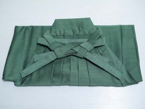 【KIRUKIRU】男の子用 行灯袴 紐下60cm 正絹 緑 無地 レトロ 着物 着付け 呉服 kimono hakama