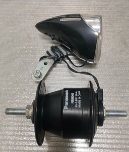 Panasonic【ハブダイナモ用　ヘッドライト　NRS300 ダイナモハブ　NRH001】中古 自転車　動作確認済 パナソニック 前照灯　オートライト