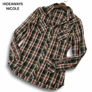 HIDEAWAYS NICOLE ハイダウェイ ニコル 通年 長袖 ウエスタン★ チェック シャツ Sz.46　メンズ　A4T09204_8#C