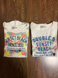 【2点セット】DOUBLE.B ダブルＢ★ハイビスカス柄シャツ☆130サイズ