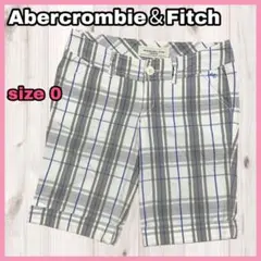 Abercrombie & Fitch チェック ショートパンツ 刺繍ロゴ