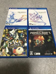 PS Vita ソフト 4本セット ファイナルファンタジー10/10-2/ペルソナ4 ザ・ゴールデン/マインクラフト 中古