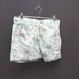 ◇ OCEAN PACIFIC SUNWEAR ウエストゴム 紐 海パン 海 サーフパンツ ハーフパンツ サイズM ミント メンズ E