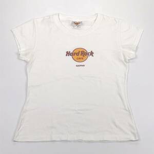 M Hard Rock CAFE ハードロックカフェ Tシャツ チビT 丸首 ホワイト ロゴ 半袖 リユース ultralto ts2328