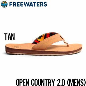 【送料無料】レザーサンダル ビーチサンダル トングサンダル freewaters フリーウォータース Open Country 2.0 (MENS) TAN US8 ( 26cm )