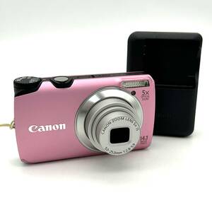 TY1691■【シャッター・フラッシュ確認OK】CANON キヤノン PowerShot A3200 IS パワーショット コンパクト デジタルカメラ 充電器 ビンク