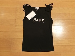 未着用 レディース 23区 DEUX ノースリーブシャツ サイズ1 Black 黒色 新品 未使用 オンワード樫山 女性用 タンクトップ キャミソール