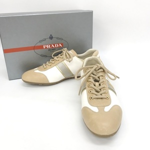 PRADA ローカット スニーカー ドライビングシューズ レースアップ CALZATURE DONNA ロゴ入り 箱付き レディース プラダ 靴 IF10808■