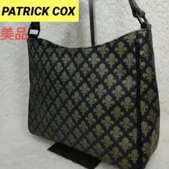 【美品】PATRICK COX　パトリックコックス　ハンドバッグ　総柄　黒×金