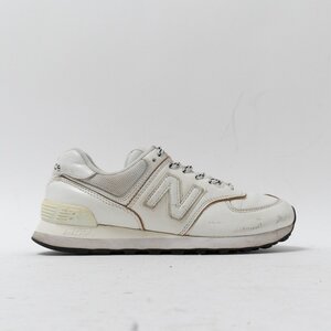 【1円スタート】 New Balance ニューバランス ML574BYT 574 NB レザー ホワイト スニーカー レディース ボーイズ US6 24cm