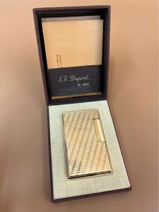 美品★176. S.T.Dupont★ デュポン ガスライター ゴールド 箱付き 喫煙具 着火未確認 GSA013101