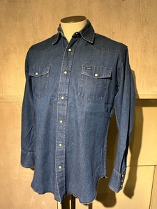 vintage Wrangler Western Shirt Denim ウエスタンシャツ 西部 カウボーイ ヴィンテージ USA ラングラー デニム シャツ A