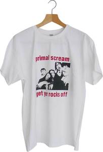 【新品】プライマル・スクリーム Rocks Tシャツ Mサイズ White Primal Scream ギターポップ マンチェスター ダンス シューゲイザー