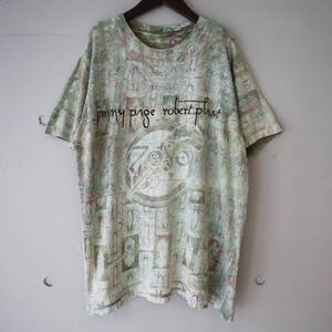 90s Jimmy Page&Robert Plant Tシャツ レッドツェッペリン ジミーペイジ ロバートプラント Led Zeppelin ヴィンテージ バンドT ロック 総柄