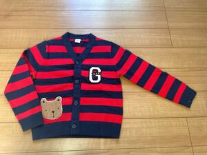 ★未着用新品！babyGAP☆くまさんがかわいい！おしゃれニットカーディガン　セーター　110☆送料185円★